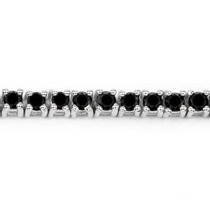 Sterling Silver Black Diamond Tennis Bracelet