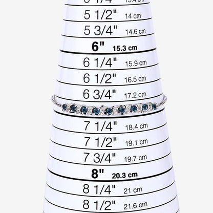 Sterling Silver London Blue Topaz and White Topaz Bolo Bracelet