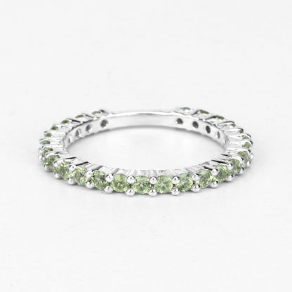0.91 Carat Genuine Peridot .925 Sterling Silver Ring