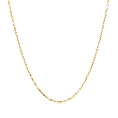 14K Yellow Gold Round Cable Link Chain