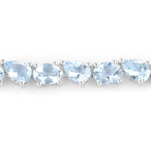 16.20 Carat Genuine Aquamarine .925 Sterling Silver Bracelet