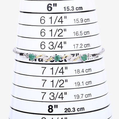 0.79 Carat Genuine Emerald and White Sapphire .925 Sterling Silver Bracelet