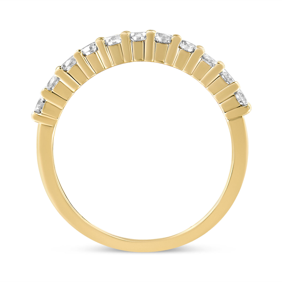 14K Yellow Gold Plated Sterling Silver 1/2 cttw Diamond Band Ring