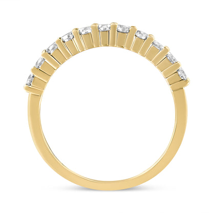 14K Yellow Gold Plated Sterling Silver 1/2 cttw Diamond Band Ring