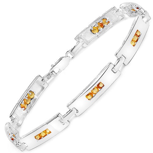 Sterling Silver Yellow Sapphire Tennis Bracelet