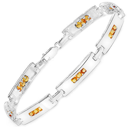 Sterling Silver Yellow Sapphire Tennis Bracelet