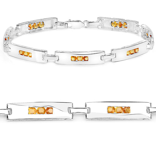 Sterling Silver Yellow Sapphire Tennis Bracelet