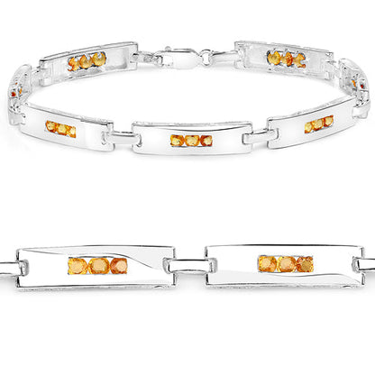 Sterling Silver Yellow Sapphire Tennis Bracelet