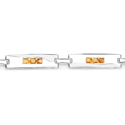 Sterling Silver Yellow Sapphire Tennis Bracelet