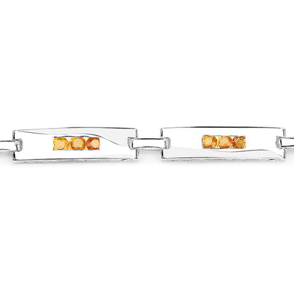 Sterling Silver Yellow Sapphire Tennis Bracelet