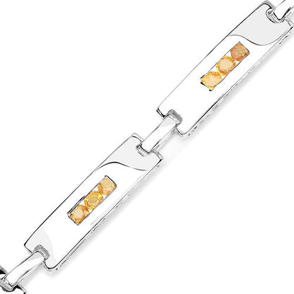 Sterling Silver Yellow Sapphire Tennis Bracelet