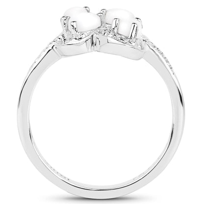 Sterling Silver Opal Floral Ring