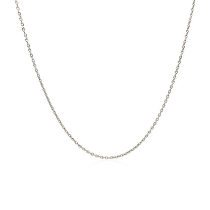 18K White Gold Round Cable Link Chain