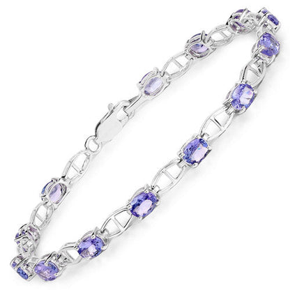 Sterling Silver Tanzanite Tennis Bracelet
