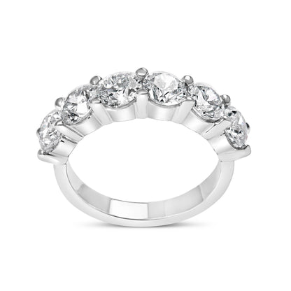 14K White Gold Lab-Grown Diamond Shared Prong 6-Stone Band Ring