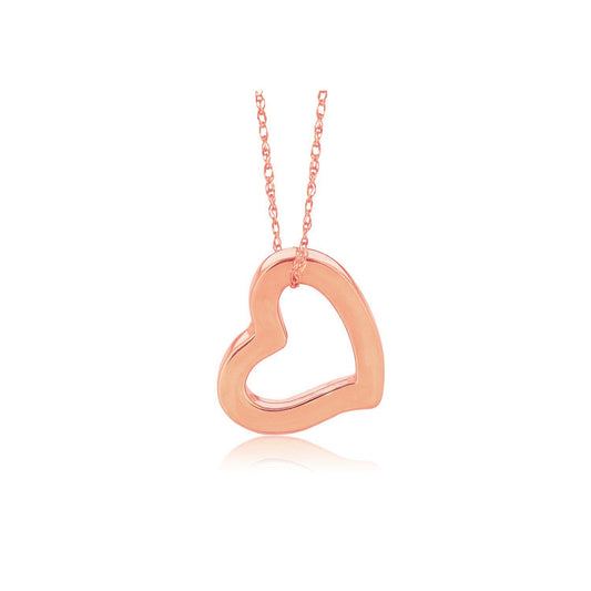 14K Rose Gold Heart Pendant Necklace
