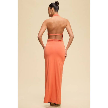 Siren Halter Neck Maxi Dress