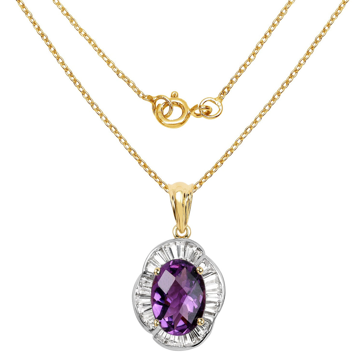 Amethyst and White Topaz Pendant