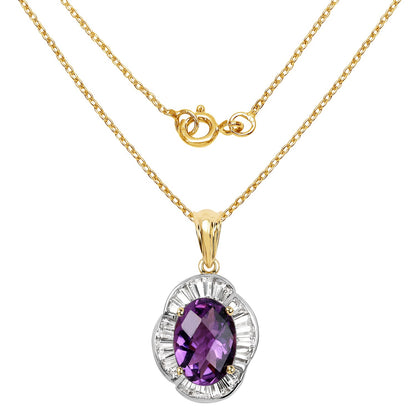 Amethyst and White Topaz Pendant