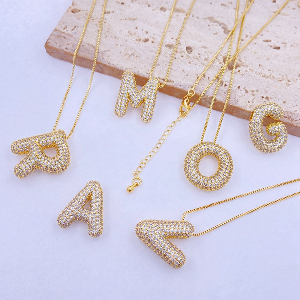 Bubble Initial Necklace - Undeniably LUXE