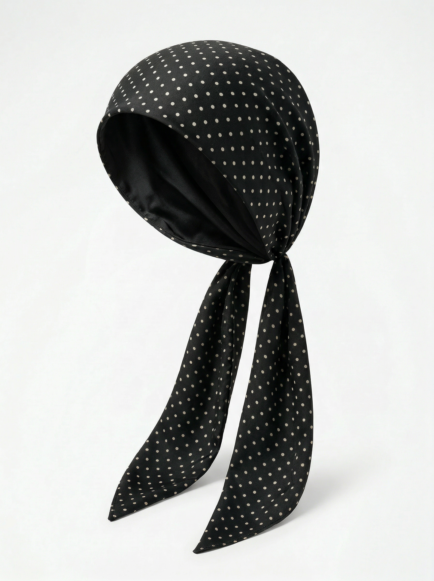 Pure Silk Floral Headscarf with Ties – Sage Print