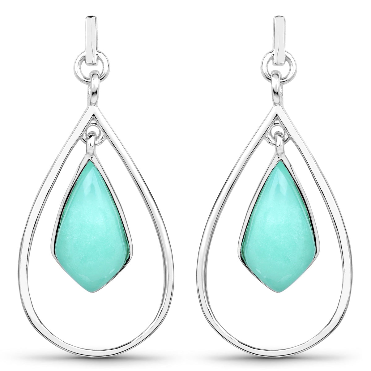 Sterling Silver Chrysoprase Dangle Earrings