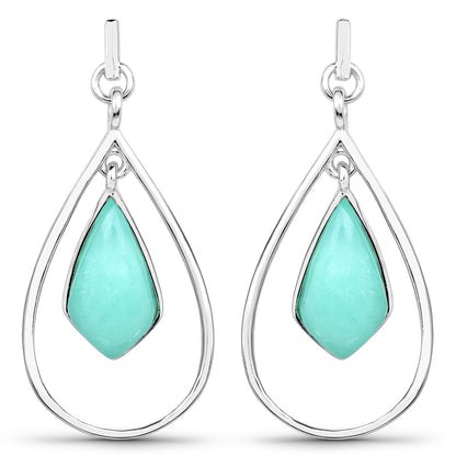 Sterling Silver Chrysoprase Dangle Earrings