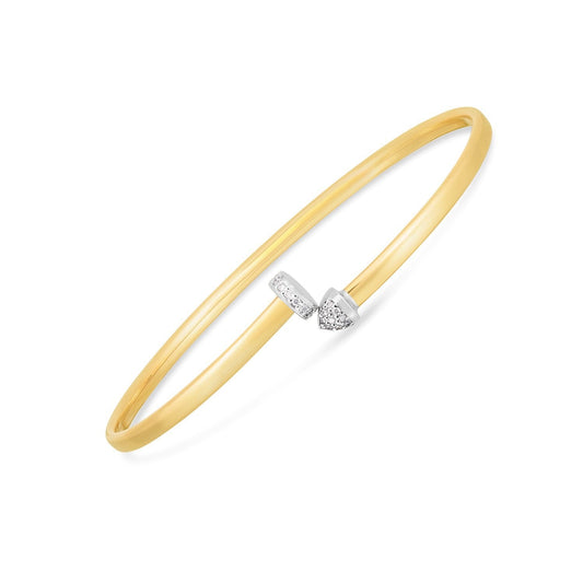 UndeniablyLuxe Fine Jewelry Two-Tone Gold Diamond Bangle Bracelet