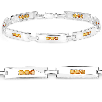 Sterling Silver Yellow Sapphire Tennis Bracelet