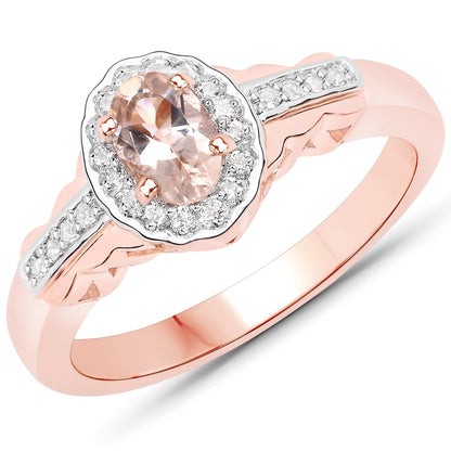 Sterling Silver Morganite and White Topaz 3-Piece Jewelry Set