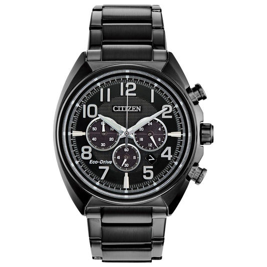 Black Stainless Steel Round Bracelet Watch