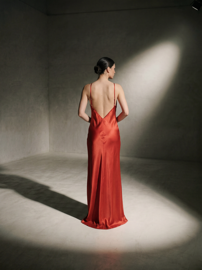 Silk Halter Neckline Gown