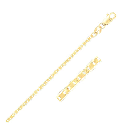 14K Yellow Gold Mariner Link Anklet 1.7mm