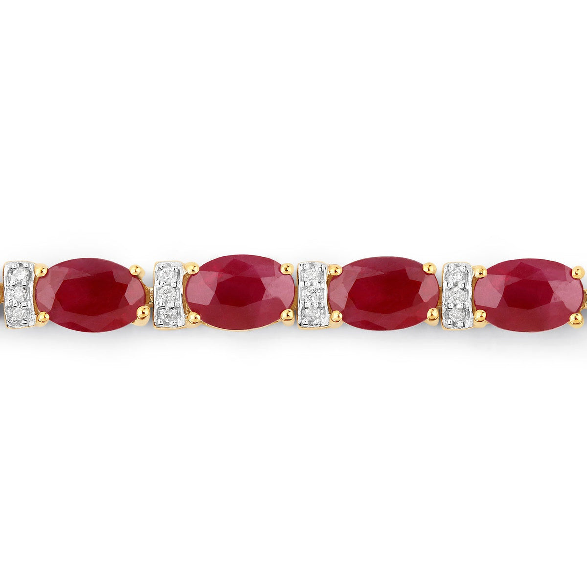 14K Yellow Gold Ruby and Diamond Tennis Bracelet
