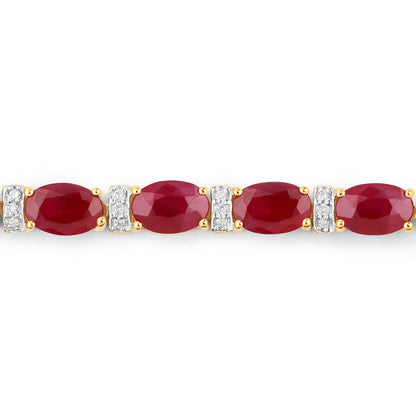 14K Yellow Gold Ruby and Diamond Tennis Bracelet