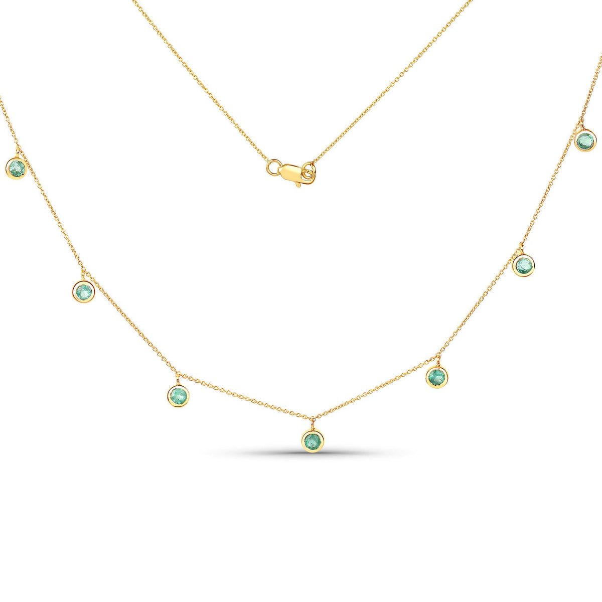UndeniablyLuxe Fine Jewelry Zambian Emerald Cable Chain Necklace