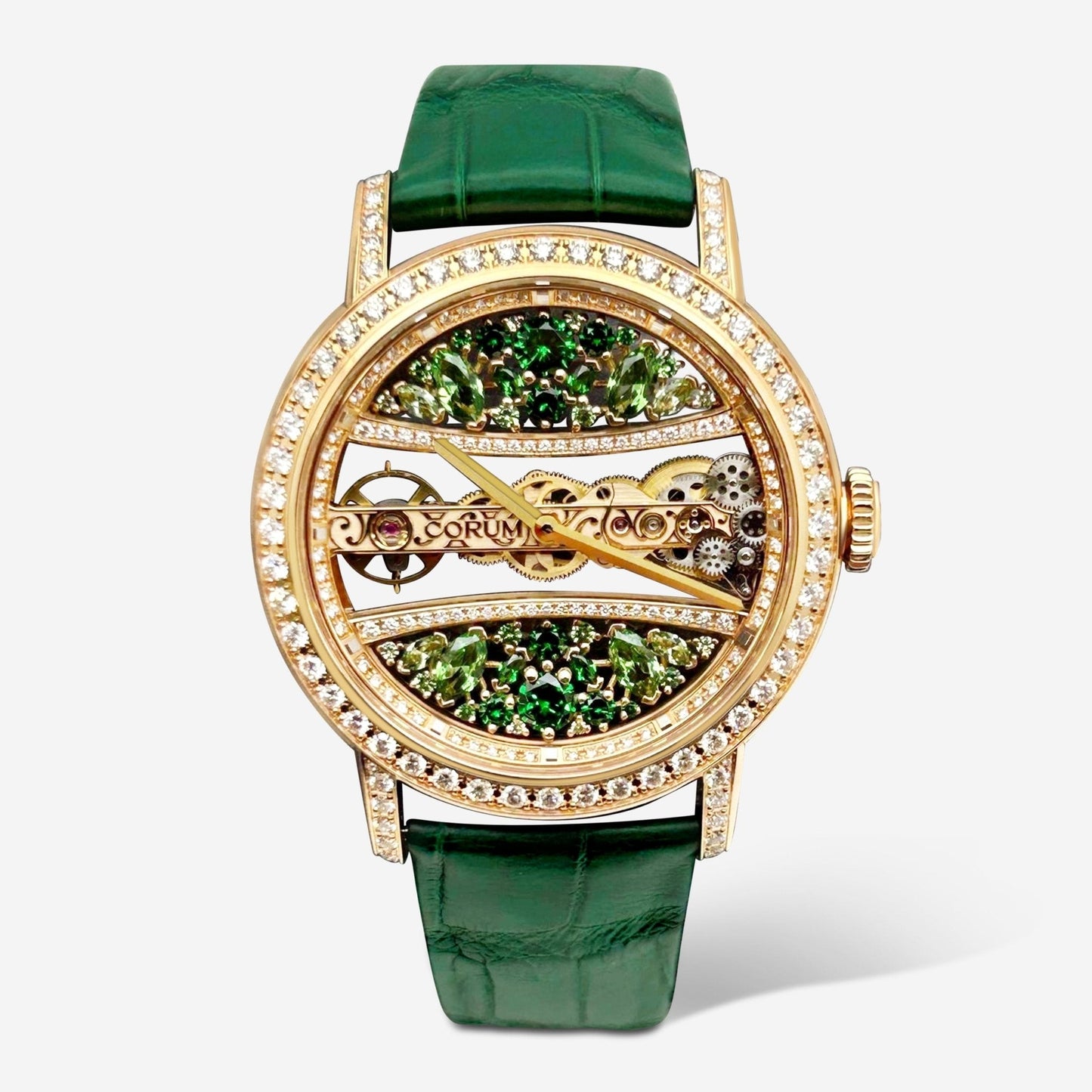 Corum Golden Bridge Round 39 18K Rose Gold Diamond Watch