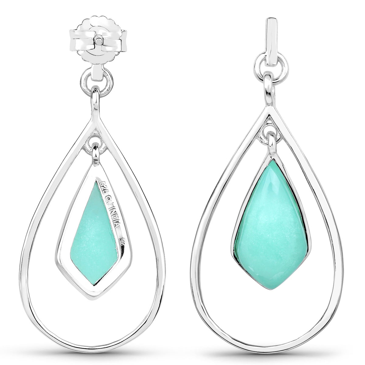Sterling Silver Chrysoprase Dangle Earrings