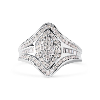 14K White Gold Diamond Cluster Ring