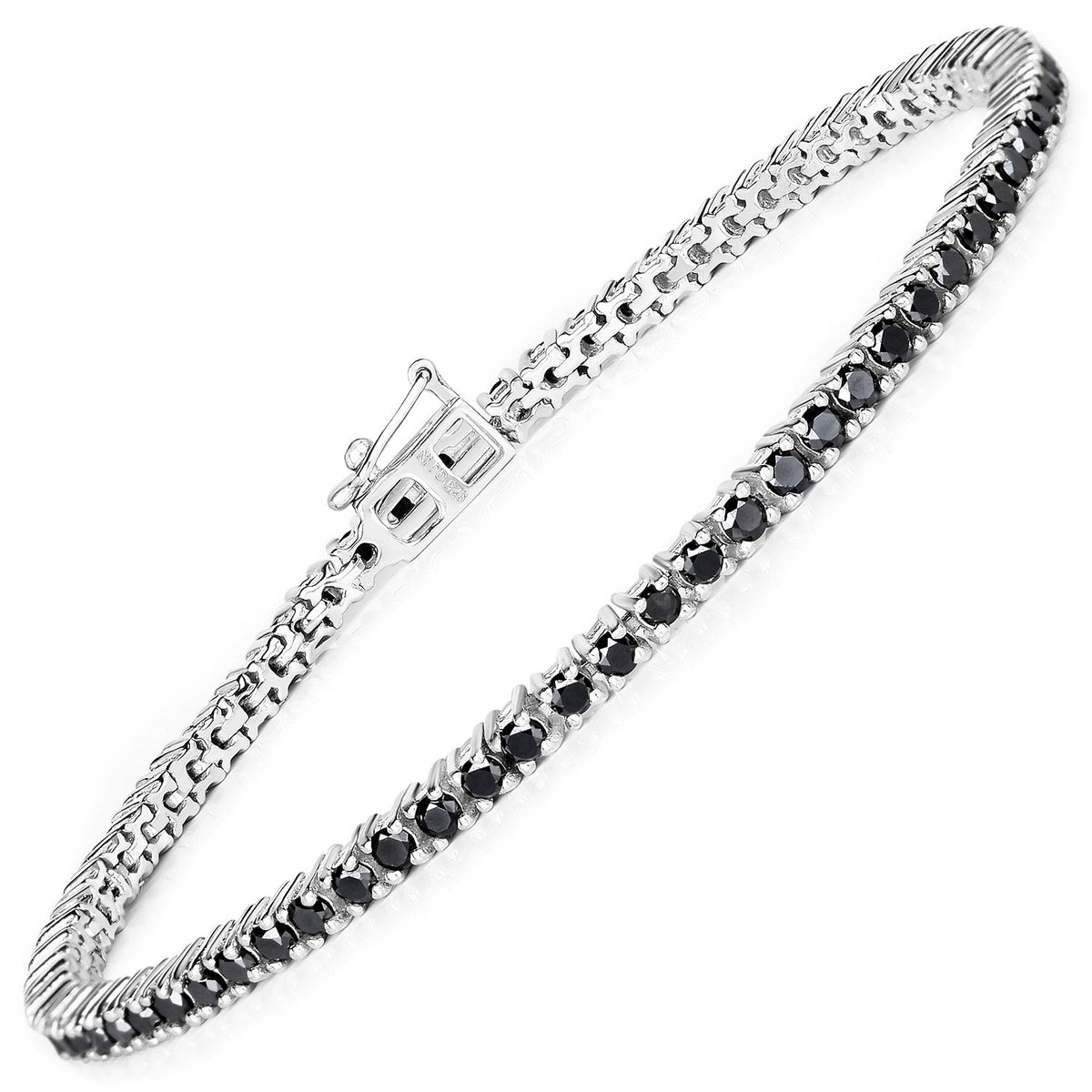 Sterling Silver Black Diamond Tennis Bracelet