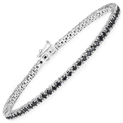 Sterling Silver Black Diamond Tennis Bracelet