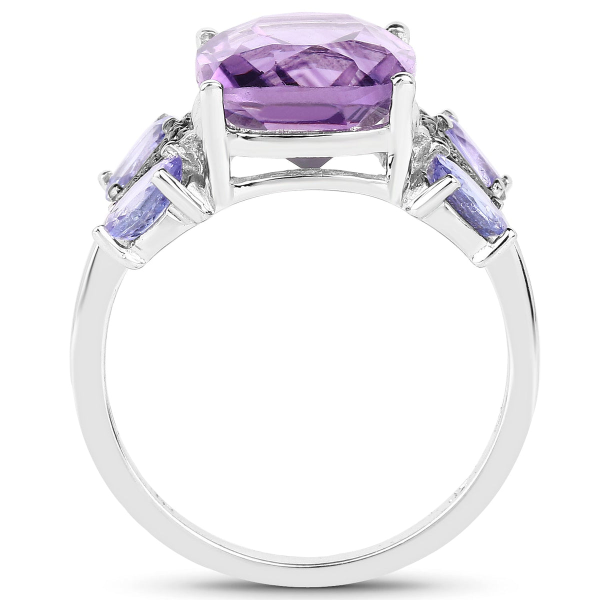 Sterling Silver Amethyst, Tanzanite & White Topaz Ring