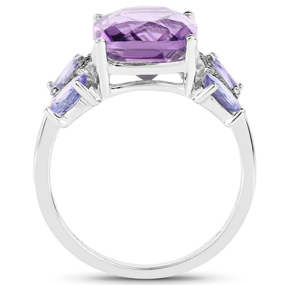 Sterling Silver Amethyst, Tanzanite & White Topaz Ring