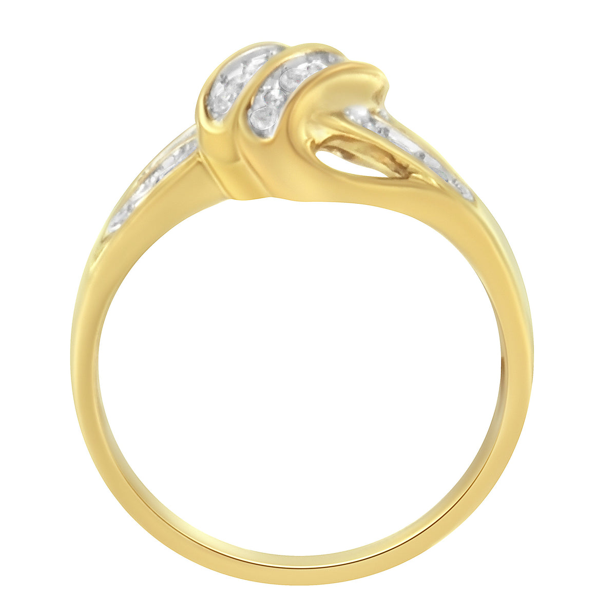 10K Yellow Gold Plated Sterling Silver 1.0 Cttw Diamond Flower Cluster Ring