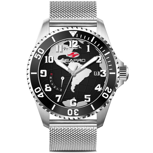 Seapro Voyager Black Dial Stainless Steel Watch