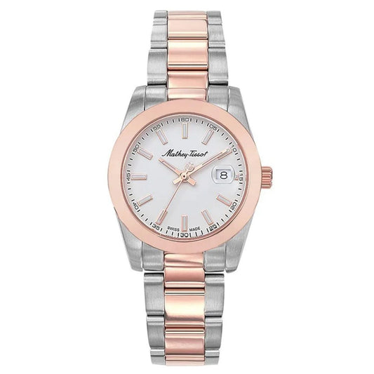 Two-Tone Stainless Steel White Dial Watch