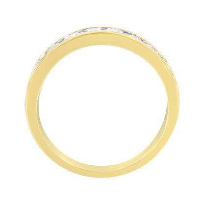 18K Yellow Gold 1.0 Cttw Round Diamond Channel Set Anniversary Band