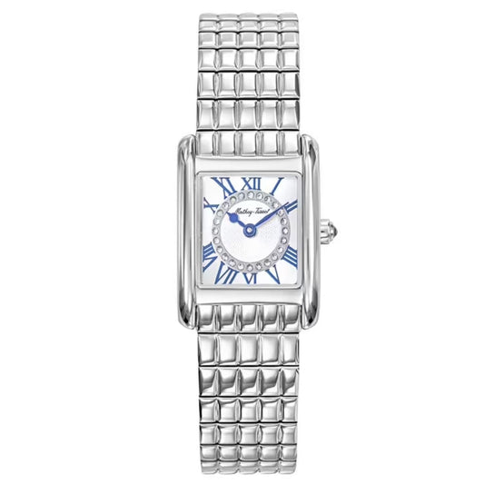 Stainless Steel Square White Dial Bracelet Watch