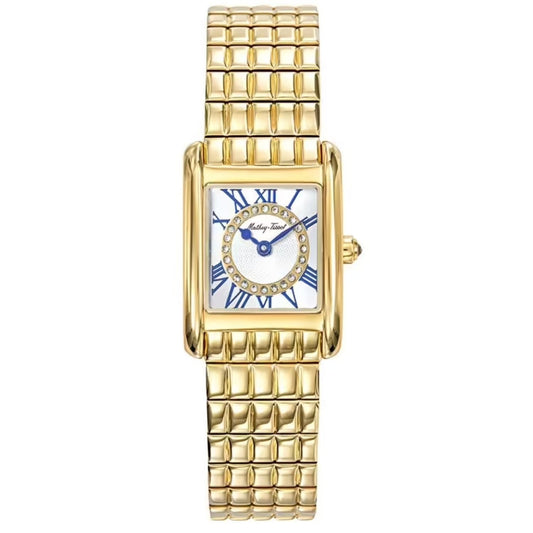 Gold-Tone Stainless Steel Square Dial Watch