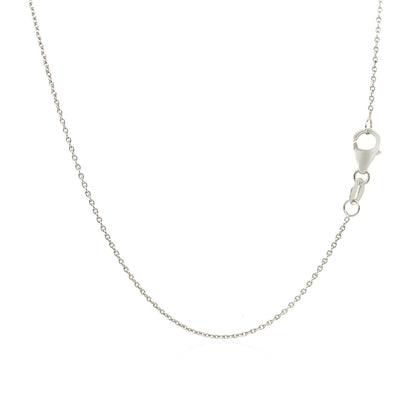18K White Gold Round Cable Link Chain